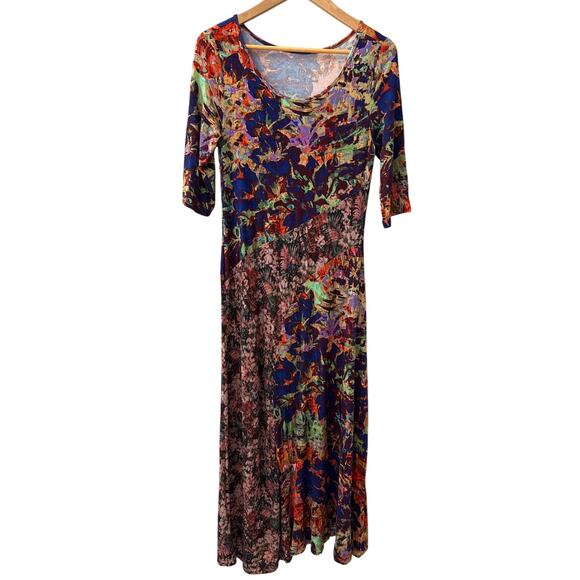Soft Surroundings Estelle Floral 3/4 Sleeve Maxi Dress Multicolor Size Small - Picture 5 of 10